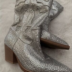 Silver Embellished Women's Boots